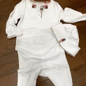 Burberry 3pc Layette Set - white size:3m